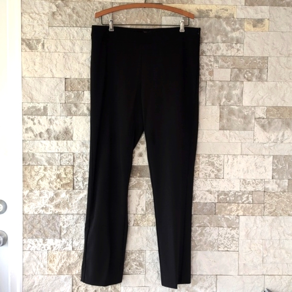 Sarah Pacini Black Trousers Dress Pants Made In Italy Sz 3 (US 12) Wool Blend